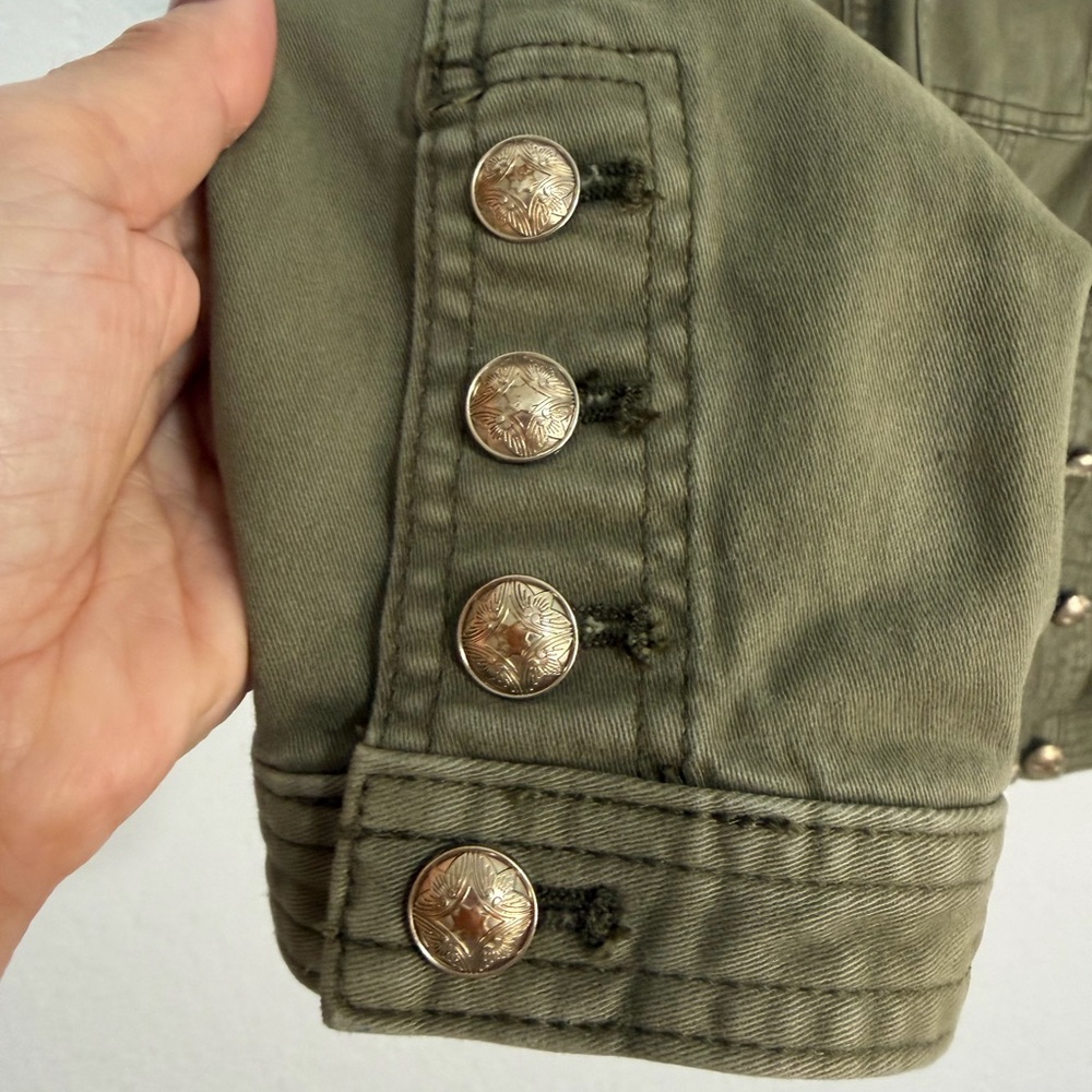 WHBM Military Band Jacket Olive Green Officer Coat  Gold Crest Buttons - Size 6 - Picture 6 of 15